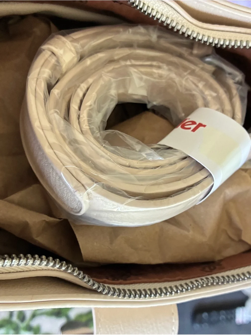 Wrangler Cream Tote with Embroidered Front and Buckle